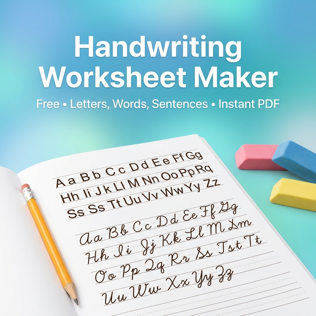 Handwriting Worksheet Maker Preview