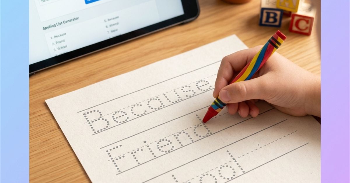 Spelling List Generator Preview